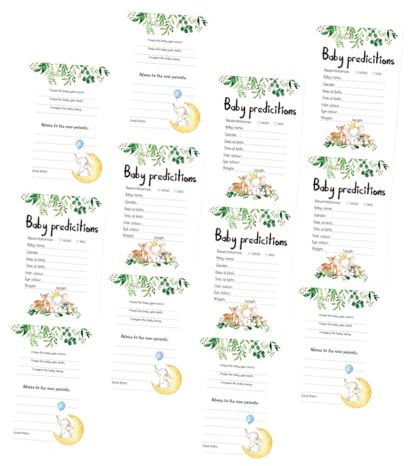 Angoily Tarjetas de Predicción para Shower 20 Unidades, Juego de Revelación de Género para Bebés, Accesorio para Fiesta de Revelación, Tarjetas para Predecir Nacimiento y Género del Ñiño
