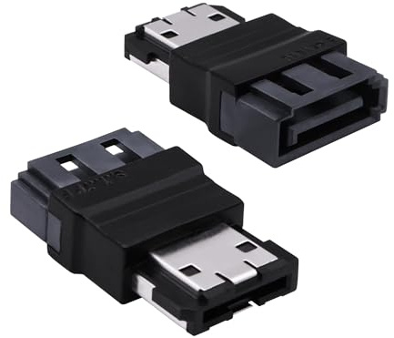 YARCHONN SATA 7-stifts till eSATA-adapter SATA-kontakt till ESATA 7-stifts uttag förlängningsförlängare för SSD-hårddisk – 2 stycken