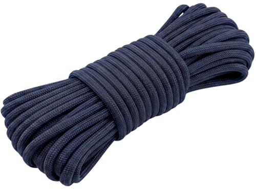 Lumonic 10m Paracord 4mm Azul Marino | 100% Nailon | 7 núcleos, Funda de 32 filamentos | Capacidad de Carga máx. 250 kg | Correa para Perro, Pulsera, Outdoor, bushcraft, Cuerda para Tienda de campaña