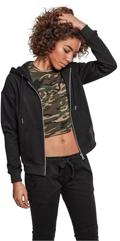 Urban Classics Damen Ladies Classic Zip Hoody Strickjacke,, per pack Schwarz (black 00007), X-Large (Herstellergröße: XL)
