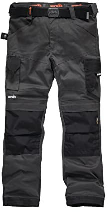 Scruffs Men's Pro Flex Workwear Trousers, Grey (Graphite 001), 32W UK