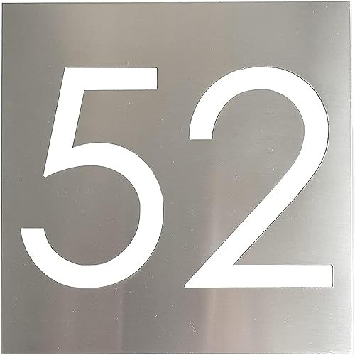 GUIZZO Creart - Targa Personalizzata Numero Civico, da Esterno in Acciaio Inox con Fori 2 Cifre, Made in Italy, per Porta Ingresso, 10x10H cm