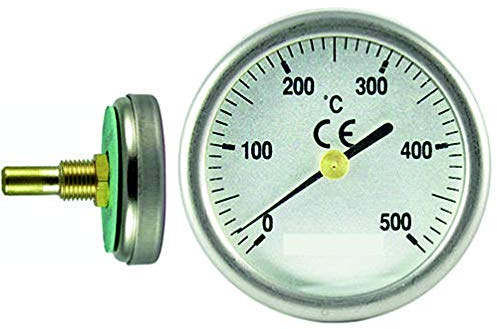 Thermomètre pour portes de four à bois, échelle de 0 à 500 ° C, diamètre sphère 52 mm, gaine 30 mm