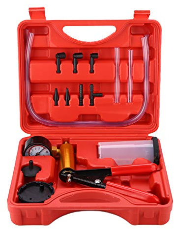 Greensen Brake Bleeder Kit Brake Bleeding Kit Vacuum Tester Brake Bleeding Tool Kit Hand Vacuum Pump Tester With Adapters Brake Fluid Bleeding Tool for Car Motorcycle