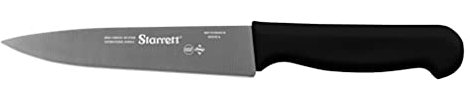 Starrett Professional Stainless Steel Chefs Kitchen Knives - Narrow Triangular Profile - 6-inch (150mm) - Black Handle