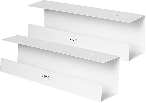 VIVO Under Desk 17 inch Cable Management Trays, Power Strip Holders, Cord Organizers, Wire Tamers for Office and Home, White, 2 Pack, DESK-AC06-2CW
