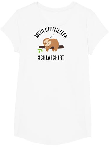 Schlafanzug Oberteil Pyjama Faultier Geschenk lustig Schlaf T-Shirt