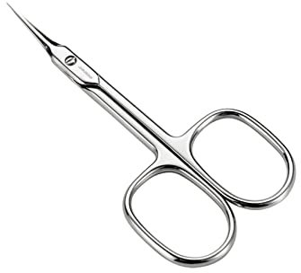 JARVISTAR Nagelhautschere Extra Fein Scharfe Hautschere, Edelstahl 93MM mit Gebogener Schnittfläche zum Präzisen Kürzen Nagelhautresten,Augenbrauen, Wimpern,Tote Haut…