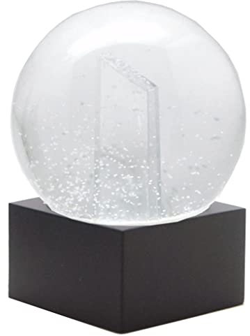 Snowglobe for You 40080 Foto-Schneekugel Glas gefüllt Fotorahmen mit Kunststoffsockel schwarz eckig 100 mm Durchmesser