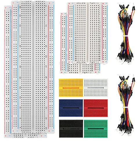 Xiatiaosann 140-teiliges Breadboard kit, mit 2 Stk. 830 Verbindungspunkten Steckbrett & 2 Stk. 400 Verbindungspunkten Steckbrett & 6 Stk. 170 Verbindungspunkten & 130 Stk. Überbrückungsdrähte