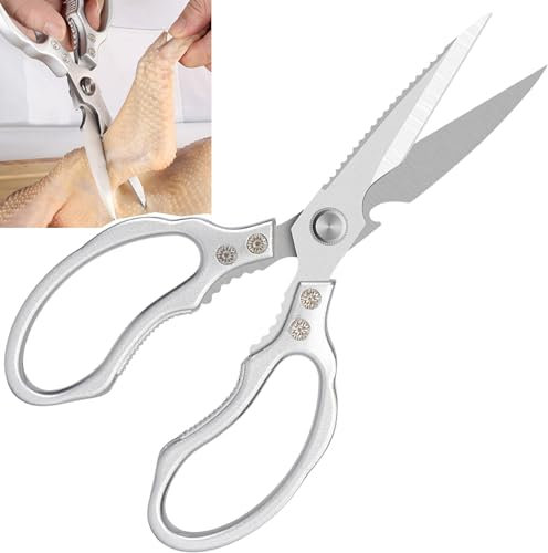 Forbici Da Cucina Acciaio Inox,Forbice Da Cucina,Forbici Cucina Multifunzionali,Forbici Multiuso Resistenti,Forbici Da Cucina Professionali,Per Pollame,Carne,Verdura,Ossa,Noci,Pizza,23cm