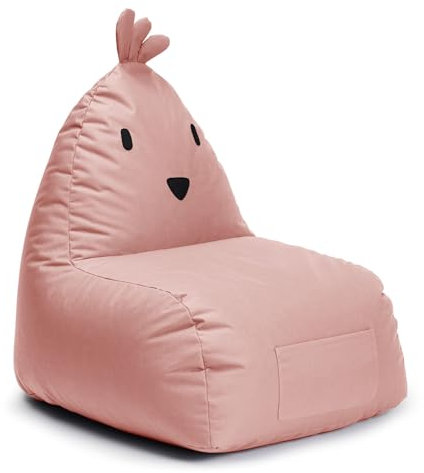 Lumaland Kindersitzsack Chicken | Sitzsack Tier Familie für Kinder | Wasserabweisender Bean Bag für Indoor & Outdoor | Pflegeleichtes Material | 80 x 75 x 75 cm & 3,1 kg leicht [Pink]