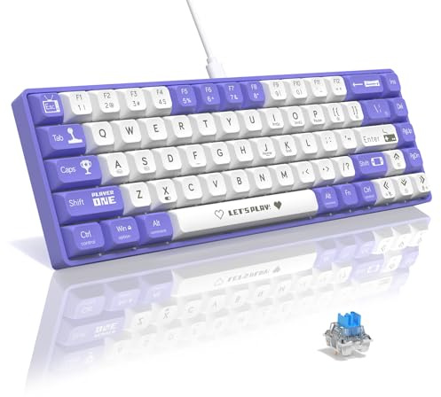 AJAZZ AK680 Kabelanslutet Hot-Swap Mekaniskt Tangentbord - Blå Switch/Lila