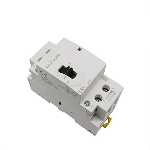 Schütz 2p 32a 63a AC 220V 230V 50/60 Hz Haushalt AC Modulare Schütze mit manueller Steuerung Handschalter 2no oder 2nc oder 1no 1nc Industrielle Elektrik (Farbe: 220v 32a 2no) xiaguolingsm (Color : 2