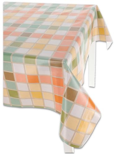 Italiensk rektangulär laminerad bordsduk PIC NIC vaxduk vaxduk bordsduk plast - orange, maxi 140 x 360 cm.