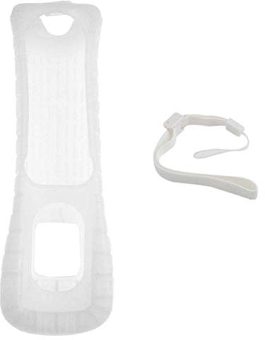 Yusat Étui de en Silicone et Dragonne avec Boucle Réglable Compatible avec la Télécommande (Blanc)