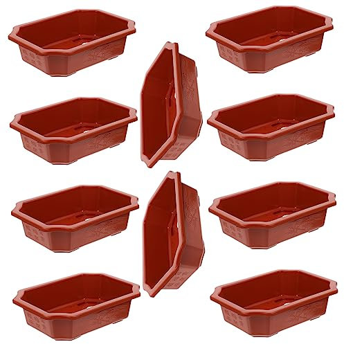 Kisangel 10stücke Kunststoff-blumentöpfe Praktische Bonsai-pflanzgefäße Braun Und Wiederverwendbar Für Garten Und Balkon