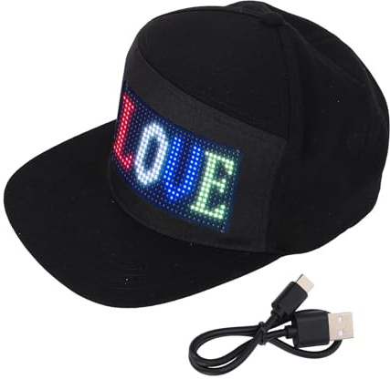 Programmierbare LED Mütze mit 16x32 RGB App Steuerung Smart Cap Nachrichten Anzeige Hut Party Accessoire