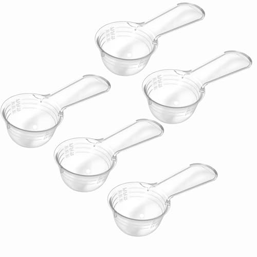 Novaliv 5 cucharas medidoras de 30 g, plástico resistente, fabricado en Alemania, dosificación precisa de polvos y líquidos para cocina, fitness, hogar, perfecto para polvo de proteína en polvo,