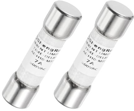 QUARKZMAN 2er Packung Glas Sicherung 7A, Träge Feinsicherung 10X38mm Zeitverzögerungssicherung 600V AC für DIY-Inverter-Schaltkreisplatine