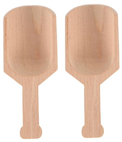 VICASKY 2pezzi Cucchiai in Legno Manico Ergonomico Cucchiai Per Spezie Pratici e Resistenti Superficie Liscia Facile Da Pulire Per Cucina e Tè Dimensioni Compatte Salva Spazio