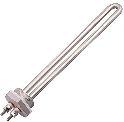 XLANDALYUEFA Water heater parts Water Heating Element SUS304 DN25 12V 100W DC Immersion Heating Element with 1 BSP Heating Tube