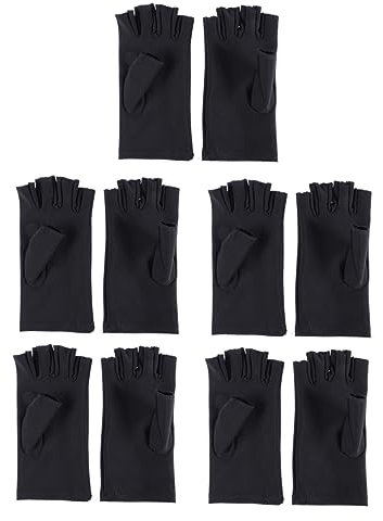 BESTYASH 5par Guantes Protección Uv De Dedo Guante Anti-uv Para Manicura Para Protección Uv Salones De Uñas Negros