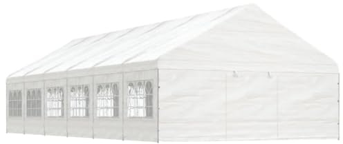 Générique Belvédère avec Toit Blanc 13,38x5,88x3,75 m polyéthylène,Auvents & abris,115.38KG-3155498