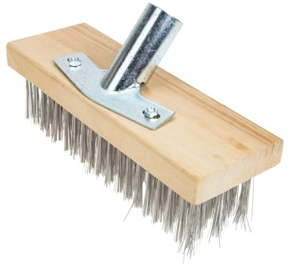 Hemobllo Brosse Fil Acier Inoxydable Brosse à Récurer Sol Extérieur Intérieur Patio Terrasse Résistante Rouille pour Nettoyage Courtyard Piscine Carrelage