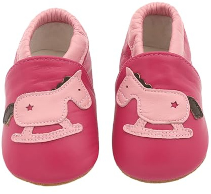 Scarpe Bebè in Pelle con Suola Morbida - Calzature Bambino - Babbucce Neonato - Scarpine Primi Passi