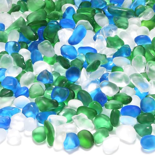 MAIBAOTA Green Blue Frosted Sea Glass Pebbles