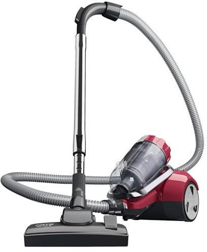 Qawner Aspirapolvere senza sacchetto, 2200 W, con filtro HEPA, 4 l, senza sacco di polvere, senza sacchetto, raggio di pulizia 5 m, testina 2 in 1, per pavimenti duri e tappeti