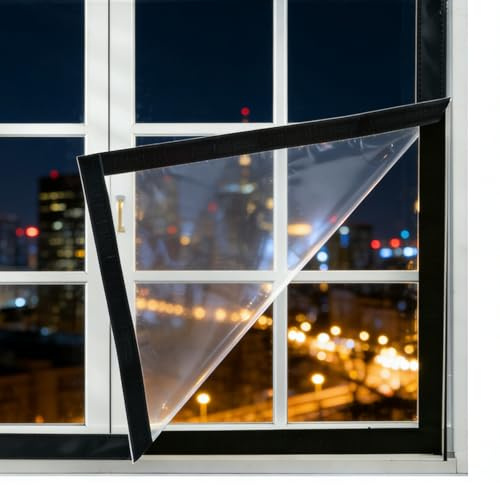 Kit De Aislante Termico Ventanas Transparente, Película De Protección contra El Frío Plástico, Cortina for Ventanas Resistente Al Viento, Película Aislante for Invierno(50cm W x 110cm H)