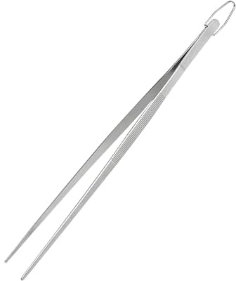 Pinzette da cucina, 30,5 cm, in acciaio, pinze per alimenti, lunghe pinzette per grigliare, per cucina, buffet, ristorante, feste, barbecue