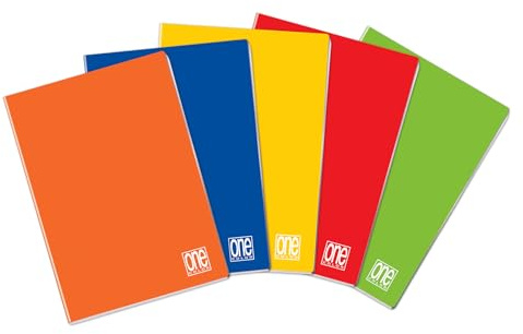 One Color - Set da 5 Maxi Quaderni A4 - Tinta Unita 5M Quadretti 5mm