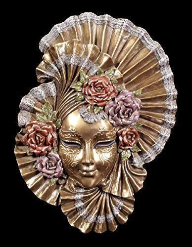 Figuren Shop GmbH Venezianische Maske Lily | Wand Deko Veronese Bronze-Optik