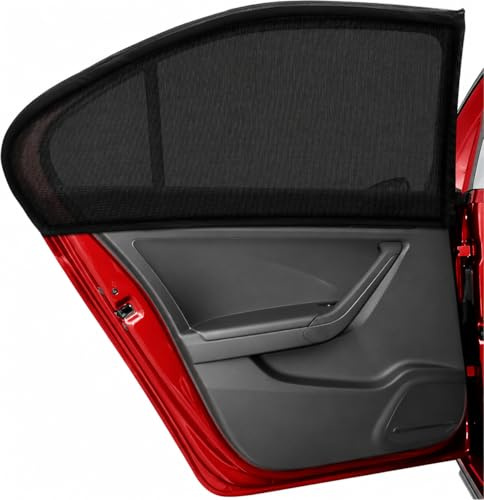 Xtremeauto Car Side Window Sun Shades 2 Pack, Rear Window UV Sun Protection Mesh Covers for Kids, Baby & Pets, Stretch Fit Breathable Privacy Sunshade for Cars, SUVs & Trucks