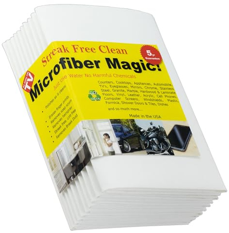 AERAI GROUP Microfiber Magic Streak Free Cleaning Cloth 10 Pack Clean Any Surface with Just Water Eco Friendly Perfect for Window, Mirror, Glass, Kitchen, Counters, Appliances, Car, Cycle, TV Screen