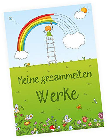 A4 Sammelmappe mit Magnetverschluss Meine gesammelten Werke Regenbogen Ordnungsmappe Schule Kindergarten
