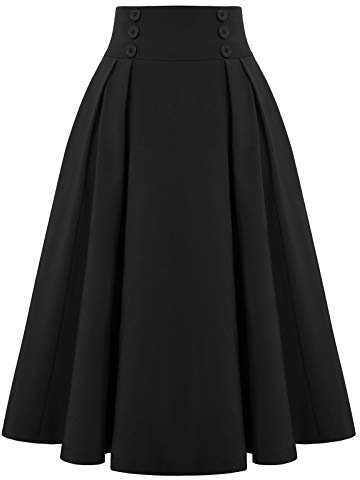 Freizeit Rock Frauen High Waist Vintage Party gelb Casual Rock BP2150-1 XL