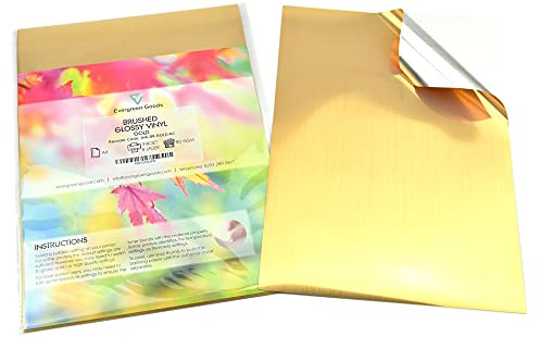 Evergreen Goods A4 Brushed Gold Self-Adhesive Sticker Vinyl | 10 Sheets