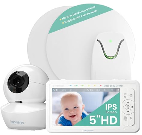 Babysense HD Video Baby Monitor with Night Light Camera & Baby Movement Monitor, Tracks Movements & Motion Irregularity, Non-Contact, Home Use, 2-in-1