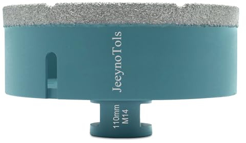 Dry Diamond Core Drill Bit - JeeynoTols 110mm Tile Drill Bit Porcelain Ceramic Tile Marble Granite Stone Quartz Vacuum Brazed Hole Saws with M14 thread for Angle Grinder