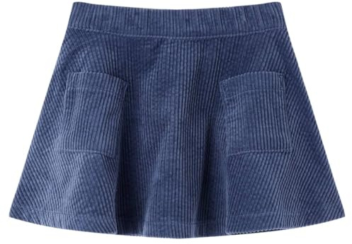 Kinderrock mit Taschen Cordrock Rock Kinder A-Linie Minirock Cord Marineblau 116
