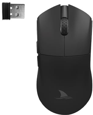 Darmoshark M3 Pro Wireless Gaming Mouse,Tri-Mode 2.4G/USB-C/Bluetooth Mouse Up to 26KDPI,PAW3395 Optical Sensor Lightweight 55g,8 programmable Button 500MAh Battery Life,Computer Mouse for Laptop(B)