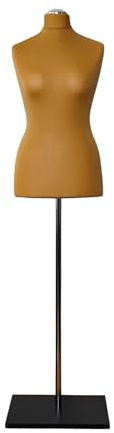 LUSORIA Schneiderpuppe, Schneiderbüste weiblich beige/schwarzer Standfuß (XXL 46/48)