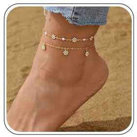 Daisy Bracelet De Cheville Fleur En Chaîne Dorée Bracelet De Cheville Superposé Bracelet De Cheville Plage D'été Bracelet De Perles Bracelet De Cheville Marguerite Bracelet Pour Femmes Et Filles