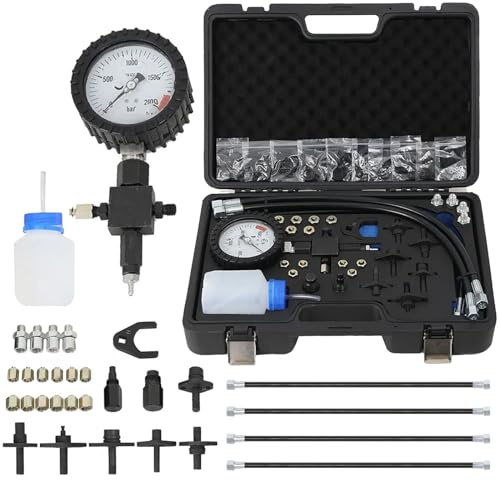 NICCOO Common Rail Diesel Hochdrucktester-Set, 2000 bar, Druckprüfgerät, Druckdiagnosegerät mit Einspritzdüsenrohrrohlingen