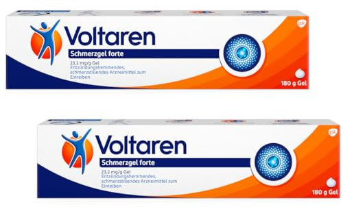 Voltaren Schmerzgel forte Doppelpack - 2x 180g entzündungshemmendes und schmerzstillendes Gel zum einreiben mit 23,2 mg/g Diclofenac