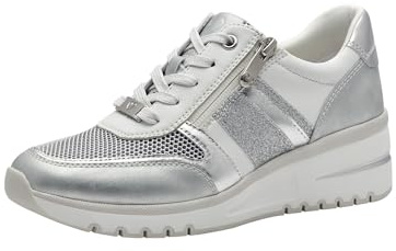 MARCO TOZZI Baskets Plates pour Femme avec Fermeture éclair - Semelle Chunky, White Comb, 39 EU